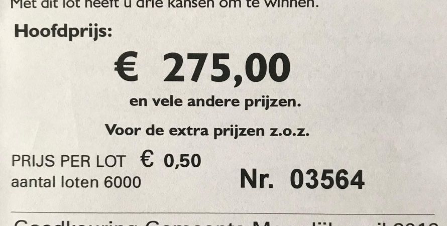 Uitslag grote verloting van de 44ste Fendertse Week